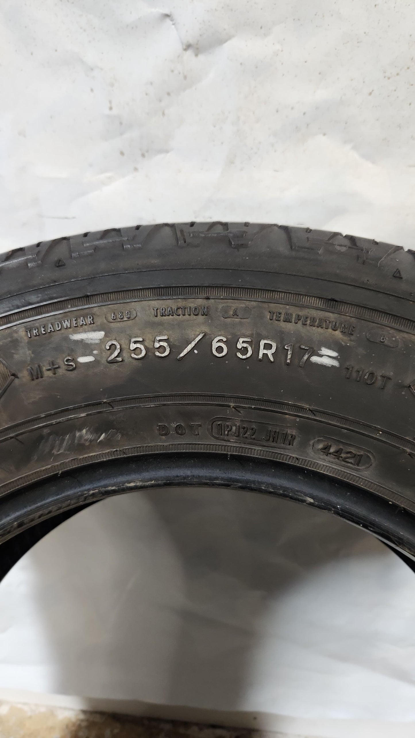 Used Tire - 255/65R17 Goodyear Wrangler Fortitude HT
