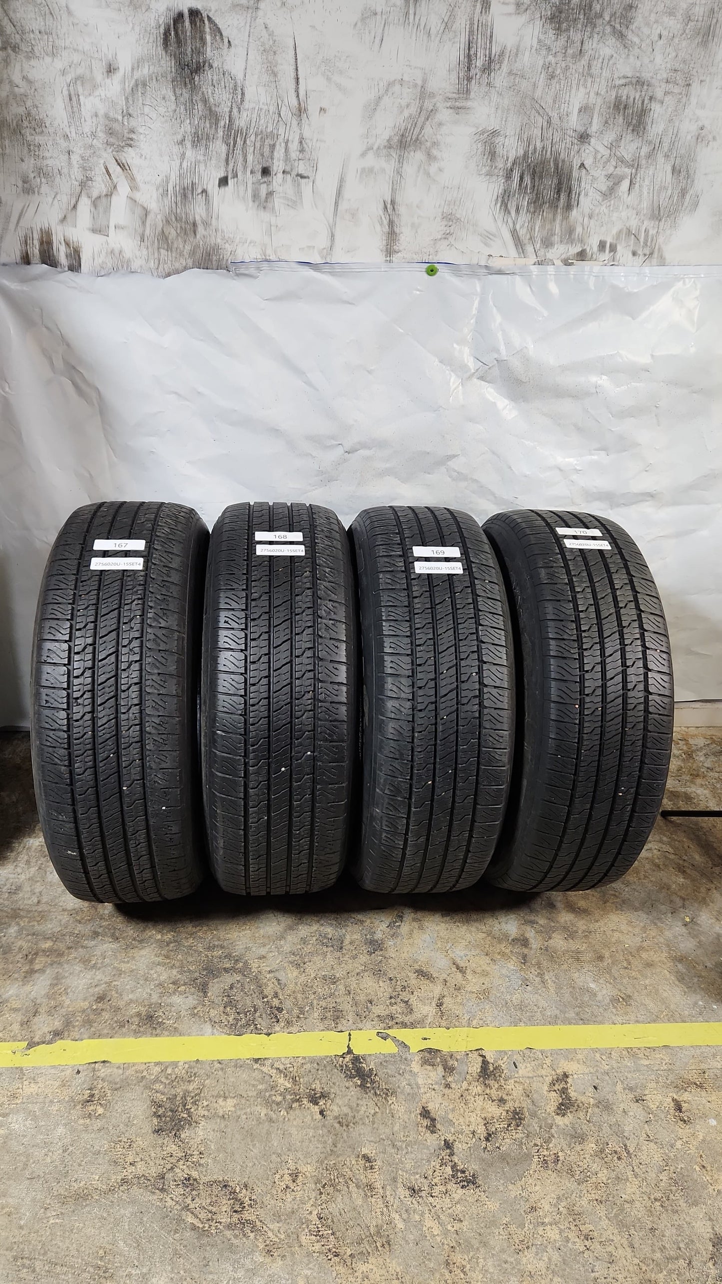 Set of 4 - 275/60R20 Goodyear Wrangler Territory HT - Used Tires