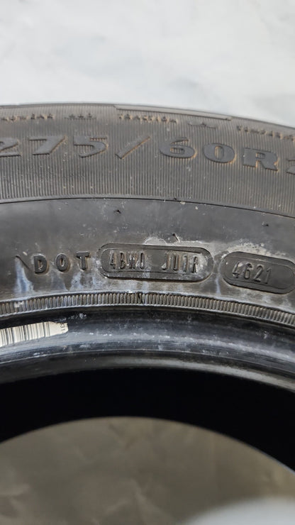 Set of 4 - 275/60R20 Goodyear Wrangler Territory HT - Used Tires