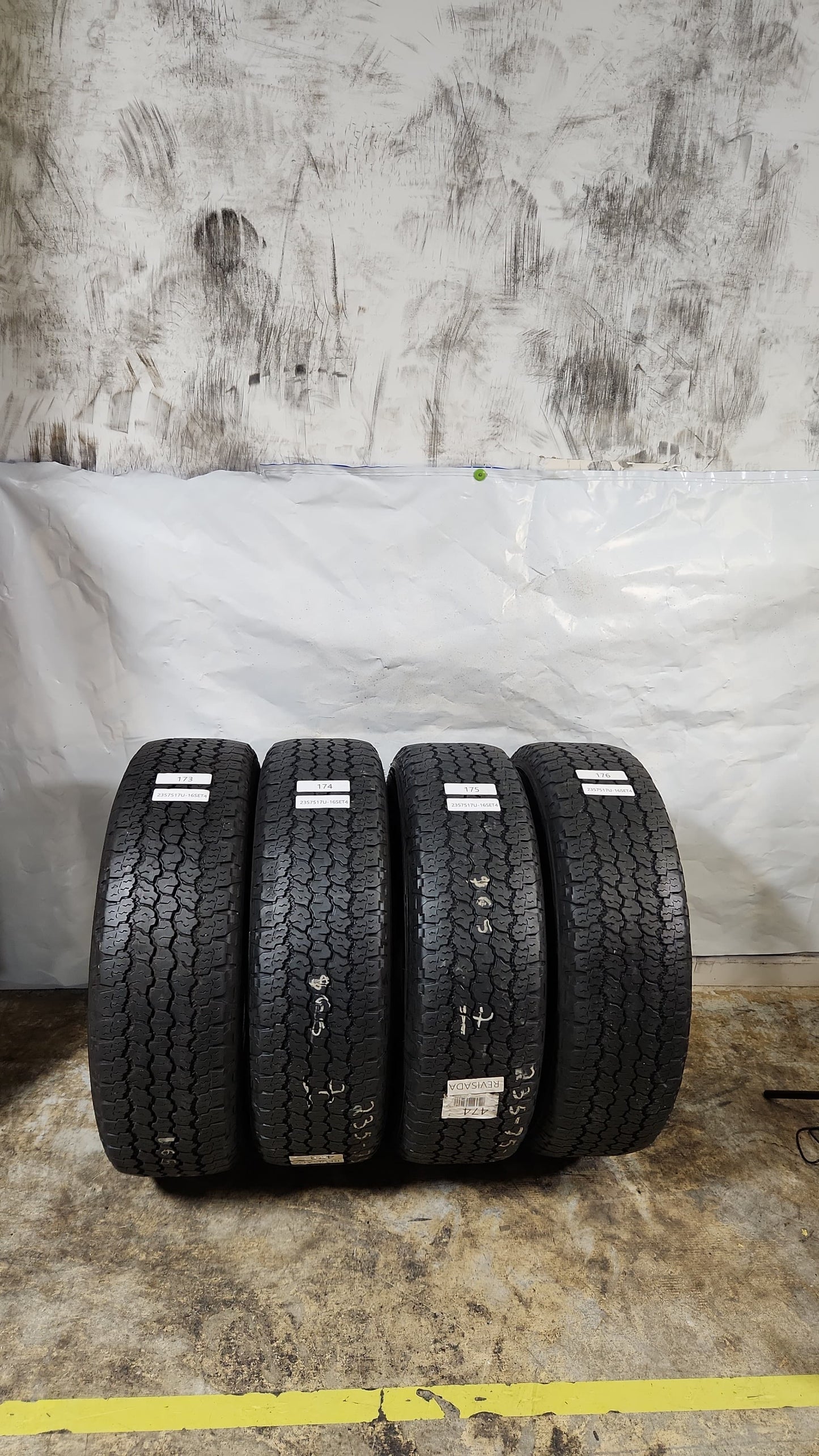 Set of 4 - 235/75R17 Goodyear Wrangler All-Terrain Adventure Kevlar- Used Tires