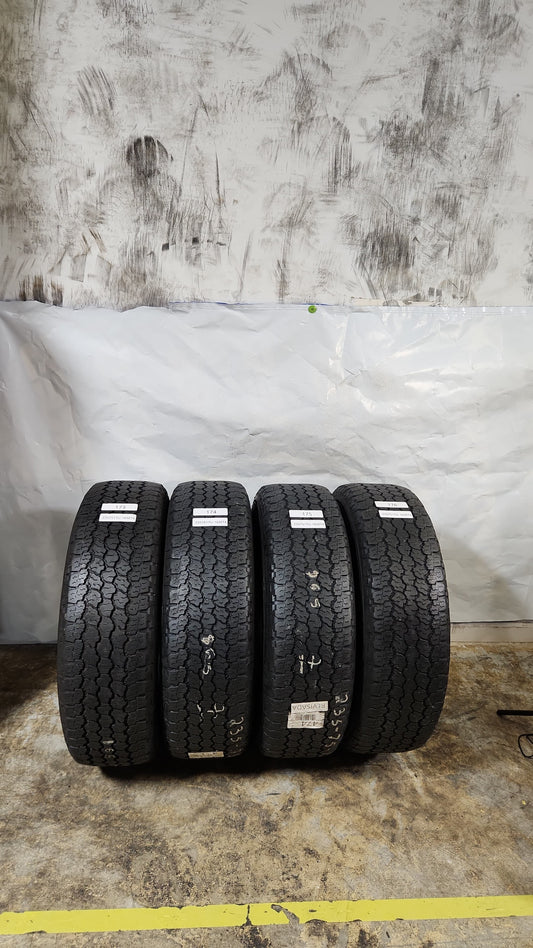 Set of 4 - 235/75R17 Goodyear Wrangler All-Terrain Adventure Kevlar- Used Tires