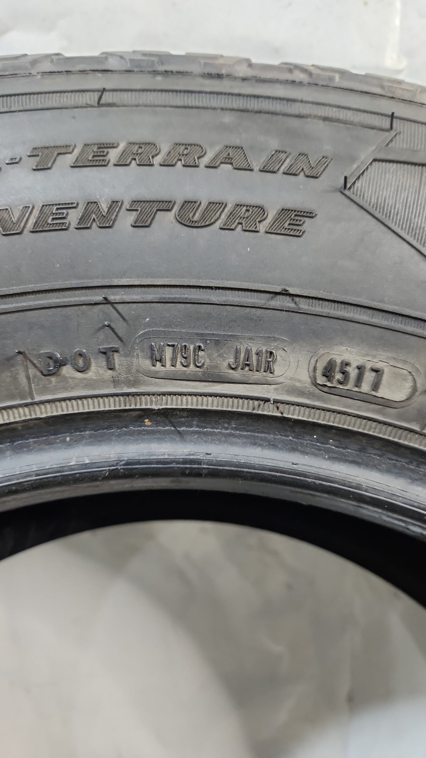 Set of 4 - 235/75R17 Goodyear Wrangler All-Terrain Adventure Kevlar- Used Tires