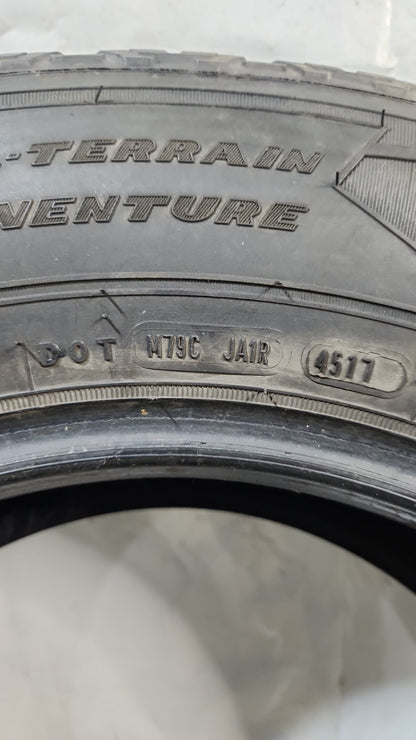 Set of 4 - 235/75R17 Goodyear Wrangler All-Terrain Adventure Kevlar- Used Tires