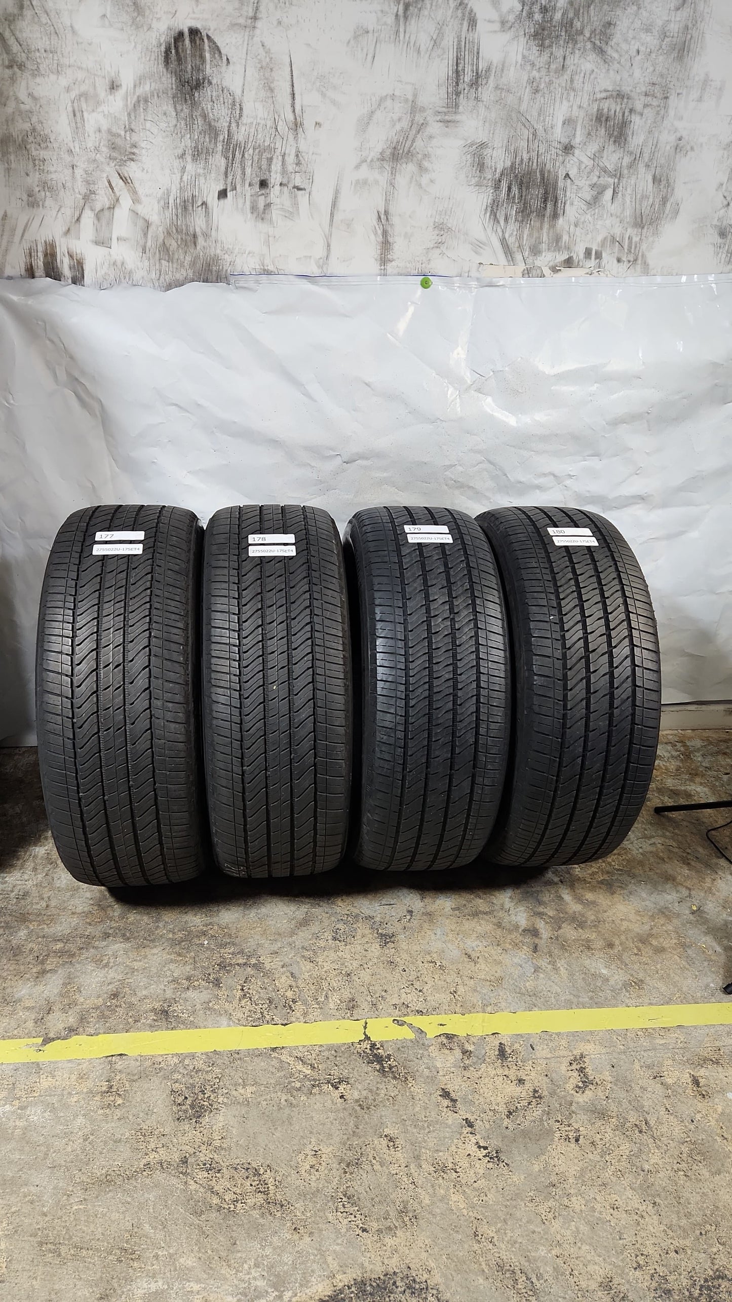 Set of 4 - 275/50R22 Bridgestone Alenza A/S 02 - Used Tires