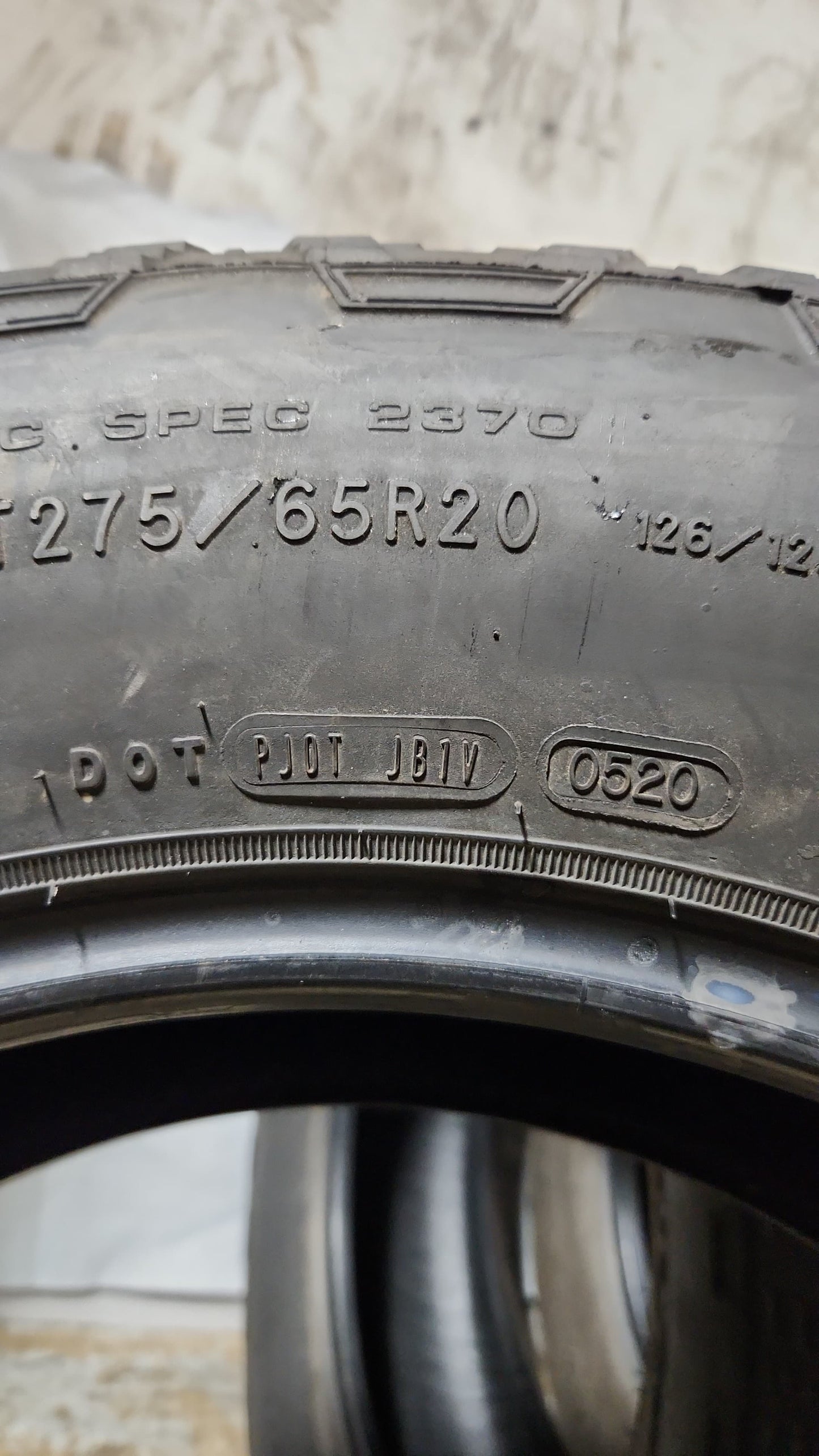 Set of 4 - LT275/65R20 Goodyear Wrangler TrailRunner AT - Used Tires