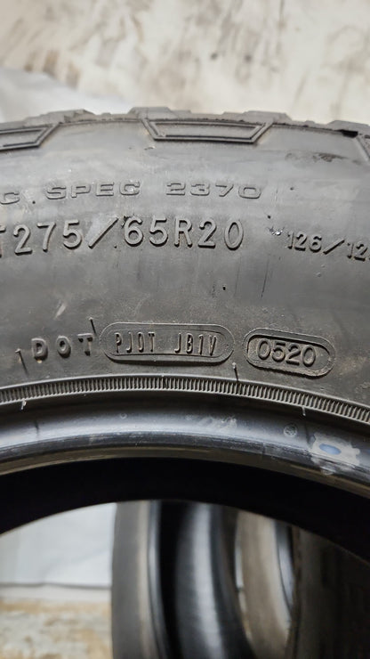 Set of 4 - LT275/65R20 Goodyear Wrangler TrailRunner AT - Used Tires