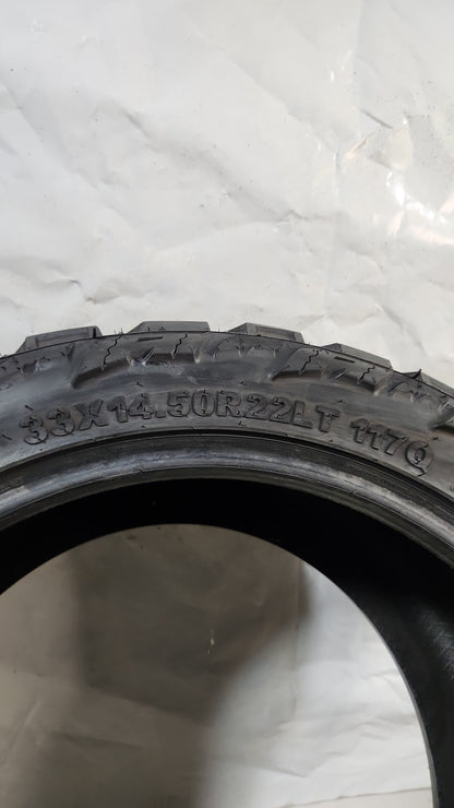 Set of 2 - 33X14.50R22 Amp Terrain Attack M/T A - Used Tires