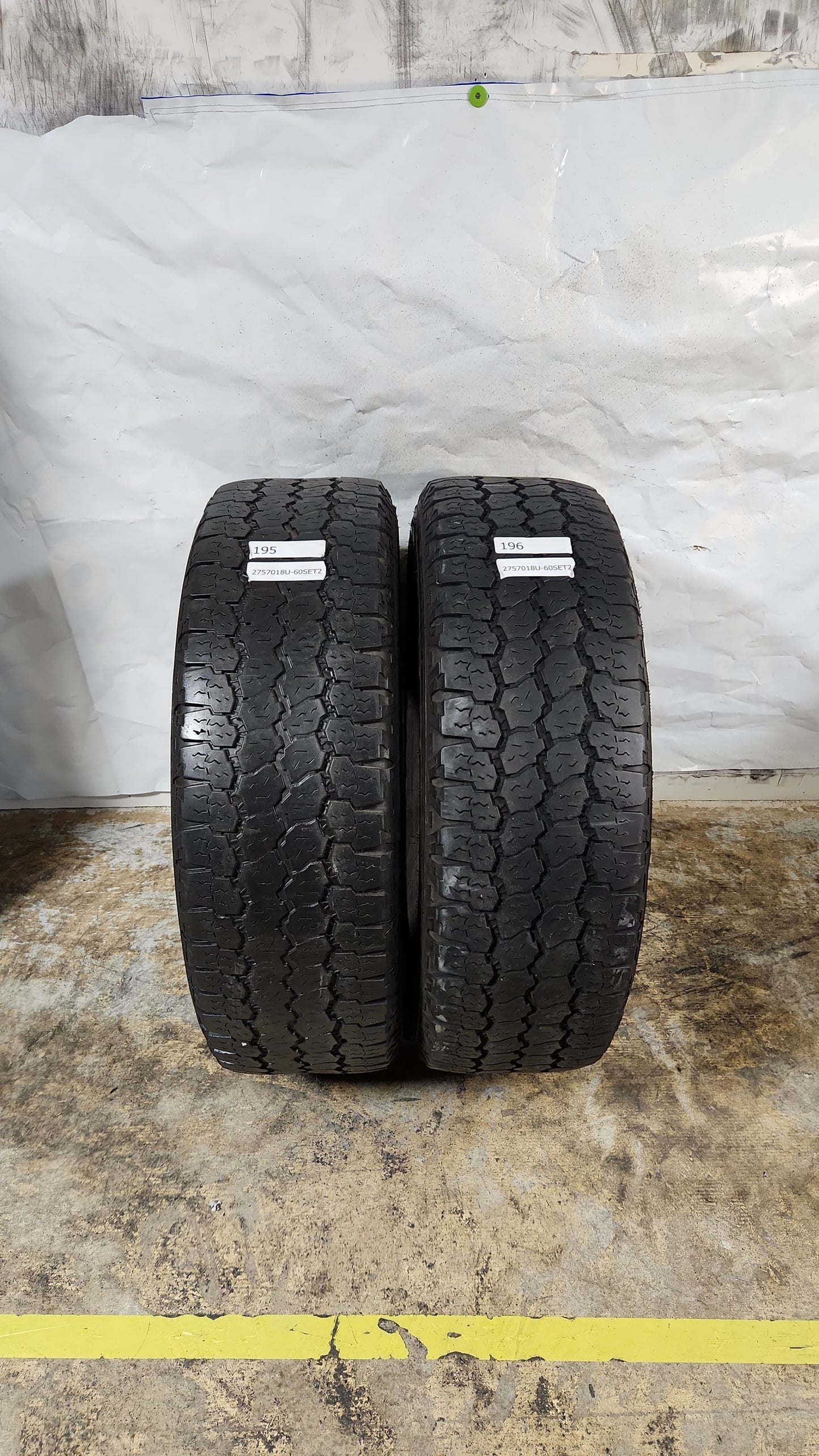 Set of 2 - LT275/70R18 Goodyear Wrangler All-Terrain Adventure Kevlar - Used Tires