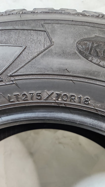 Set of 2 - LT275/70R18 Goodyear Wrangler All-Terrain Adventure Kevlar - Used Tires