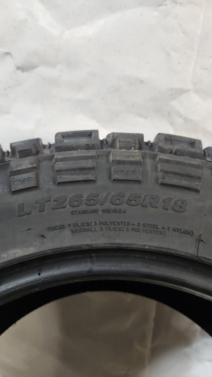 Set of 2 - LT 265/65R18 Kenda Klever R/T - Used Tires