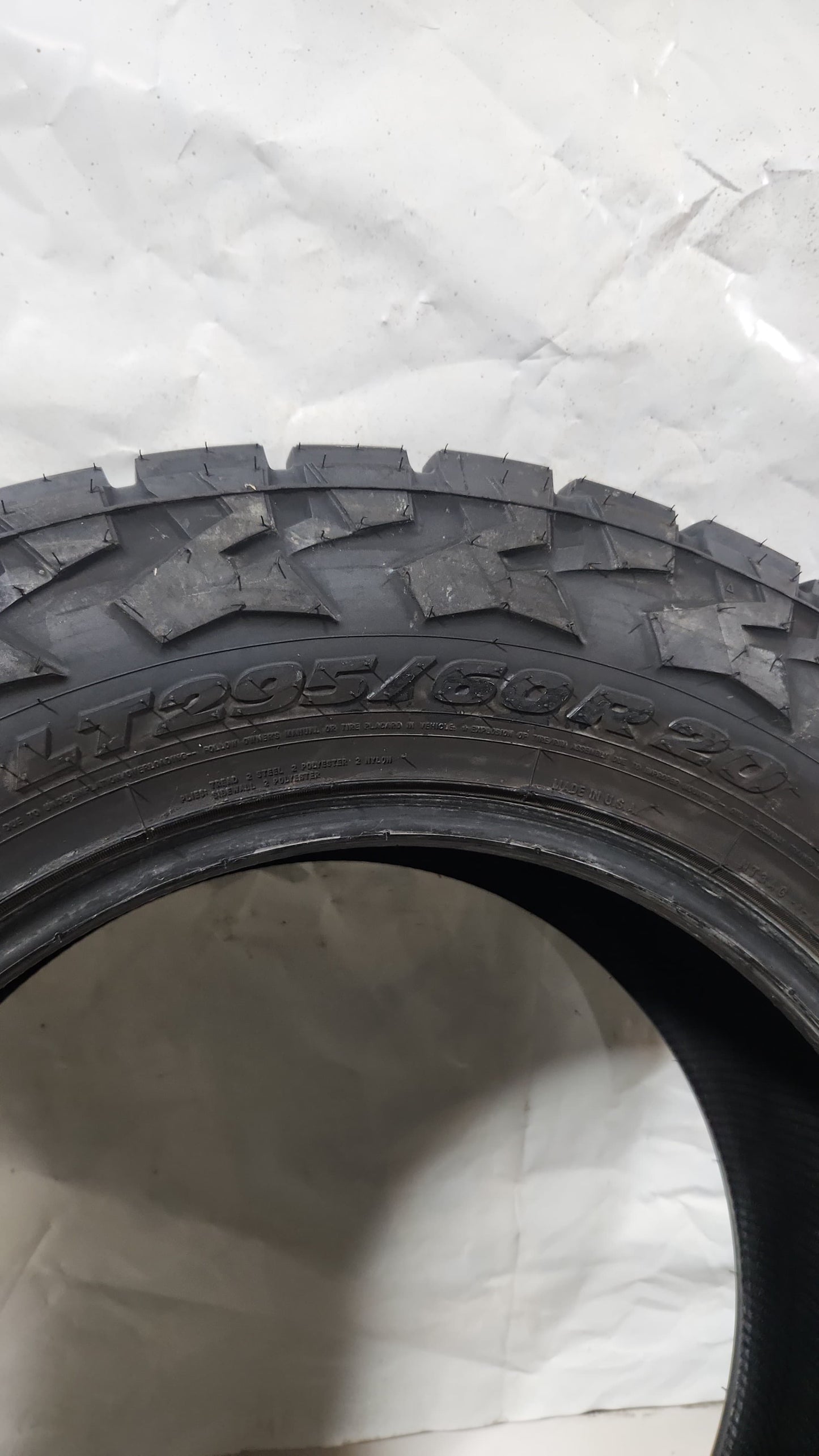 Used Tire - LT 295/60R20 Nitto Recon Grappler A/T 13/32
