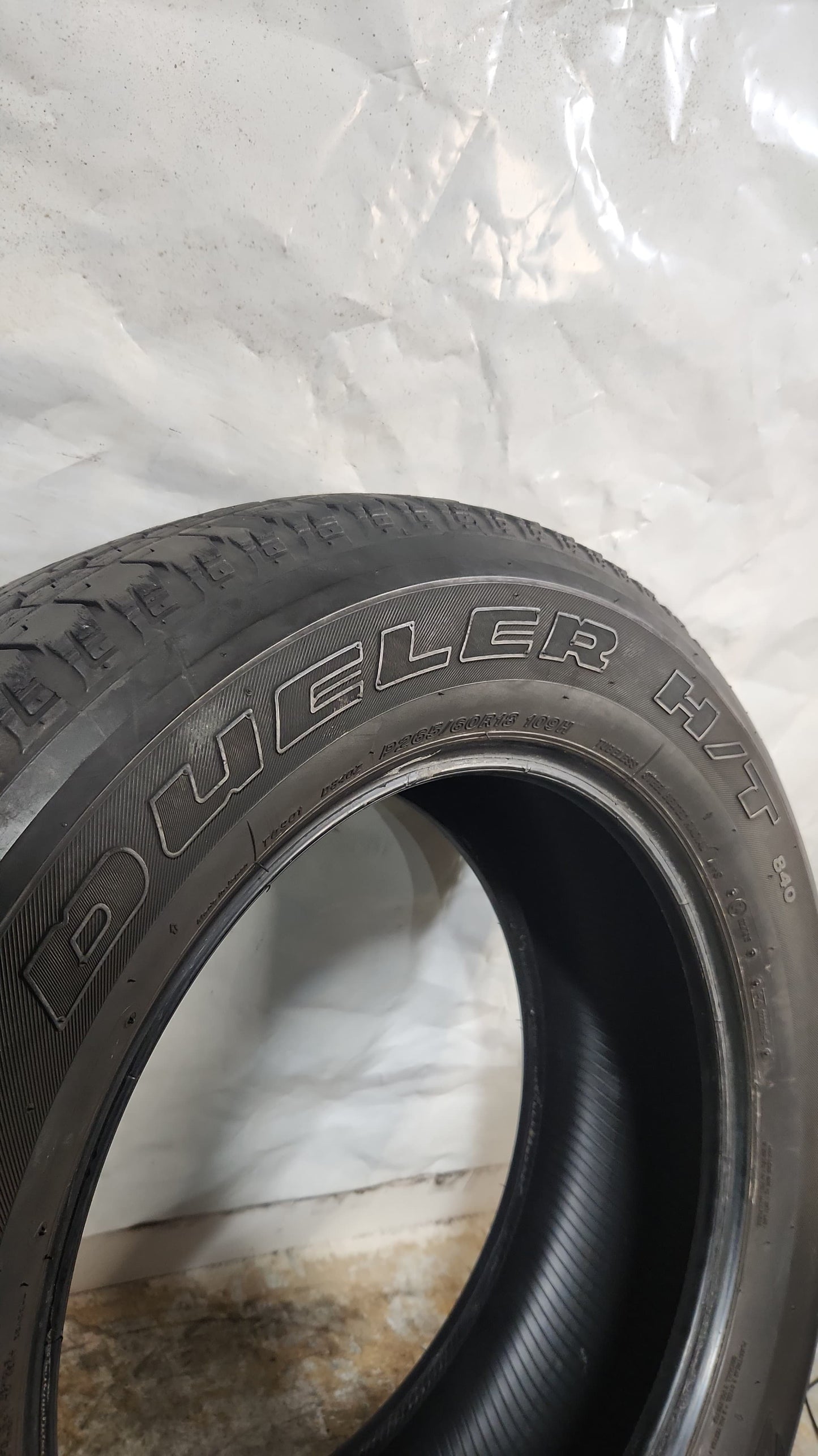 Used Tire - 265/60R18 Bridgestone Dueler H/T 840