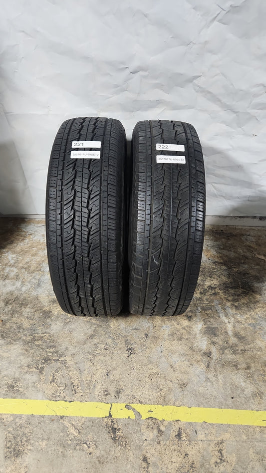 Set of 2 - 255/70R17 General Grabber HTS 112 SL - Used Tires