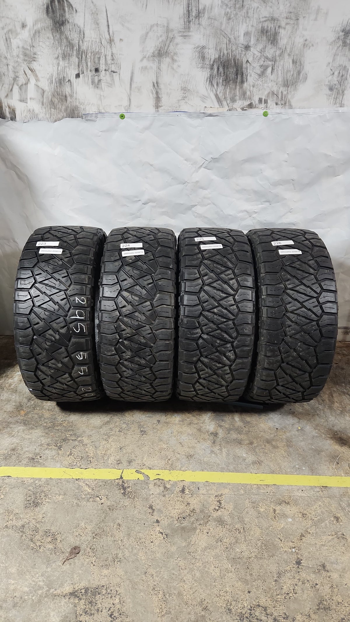 Set of 4 Used Tires - 295/55R20 Nitto Ridge Grappler
