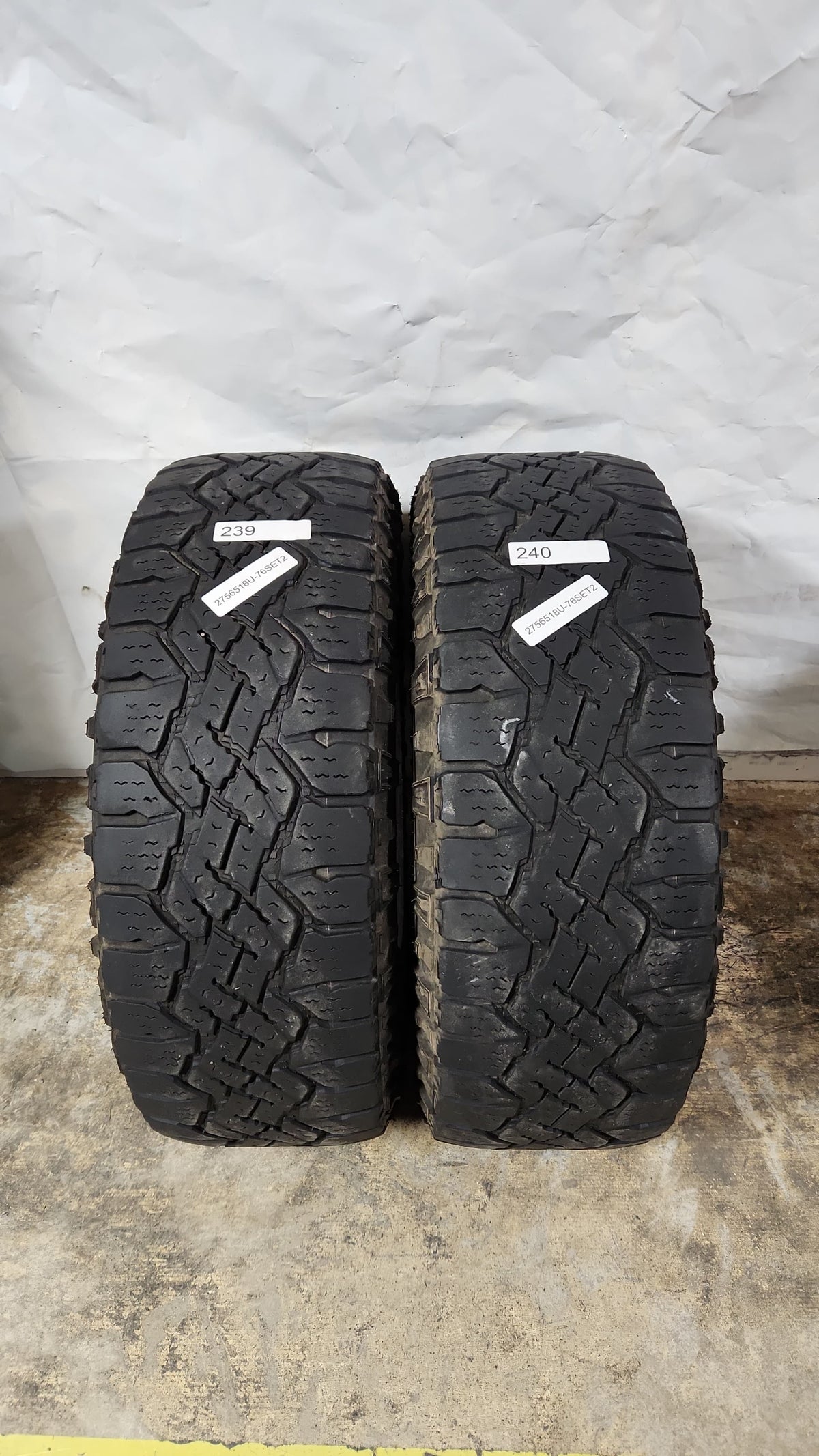 Set of 2 - 275/65R18 Goodyear Wrangler Duratrac - Used Tires