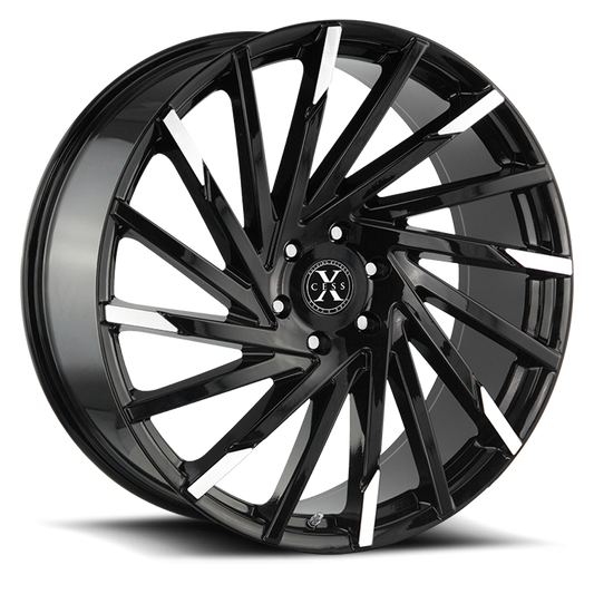 XCESS X02 X02 22X9 15MM 5X115 GLOSS BLACK MACHINED TIPS | X02251515GBMT