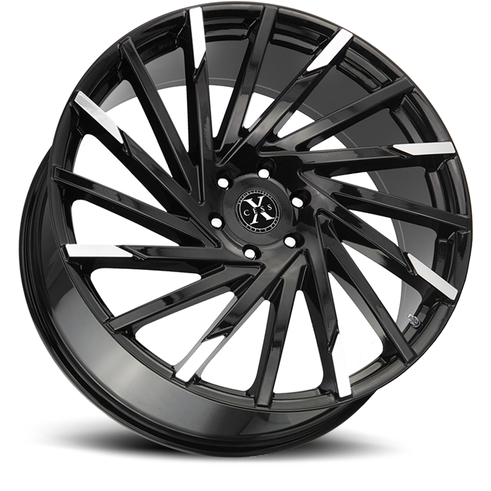 XCESS X02 X02 22X9 15MM 5X115 GLOSS BLACK MACHINED TIPS | X02251515GBMT