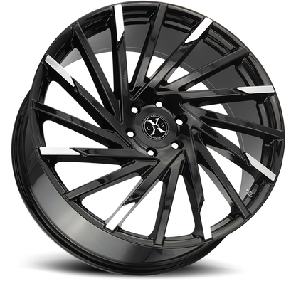 XCESS X02 X02 22X9 15MM 5X115 GLOSS BLACK MACHINED TIPS | X02251515GBMT