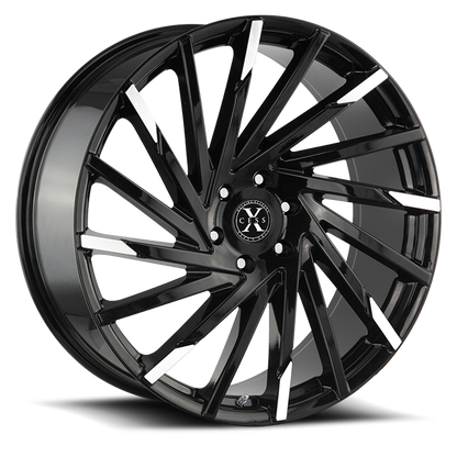XCESS X02 X02 24X9.5 24MM 6X139.7 GLOSS BLACK MACHINED TIPS | X02463924GBMT