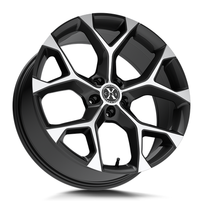 XCESS X05 5 FLAKE 18X8.5 35MM 5X100 GLOSS BLACK MACHINED | X0588550035GBM