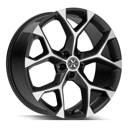 XCESS X05 5 FLAKE 18X8.5 35MM 5X100 GLOSS BLACK MACHINED | X0588550035GBM