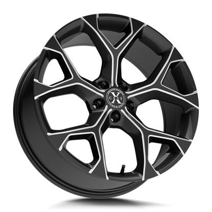 XCESS X05 5 FLAKE 18X8.5 35MM 4X100/4X114.3 GLOSS BLACK MILLED | X0588540035GBML
