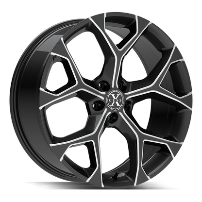 XCESS X05 5 FLAKE 18X8.5 35MM 4X100/4X114.3 GLOSS BLACK MILLED | X0588540035GBML