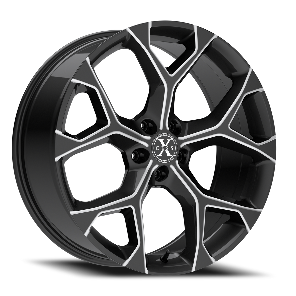 XCESS X05 5 FLAKE 20X8.5 35MM 5X100 GLOSS BLACK MILLED | X05050035GBML