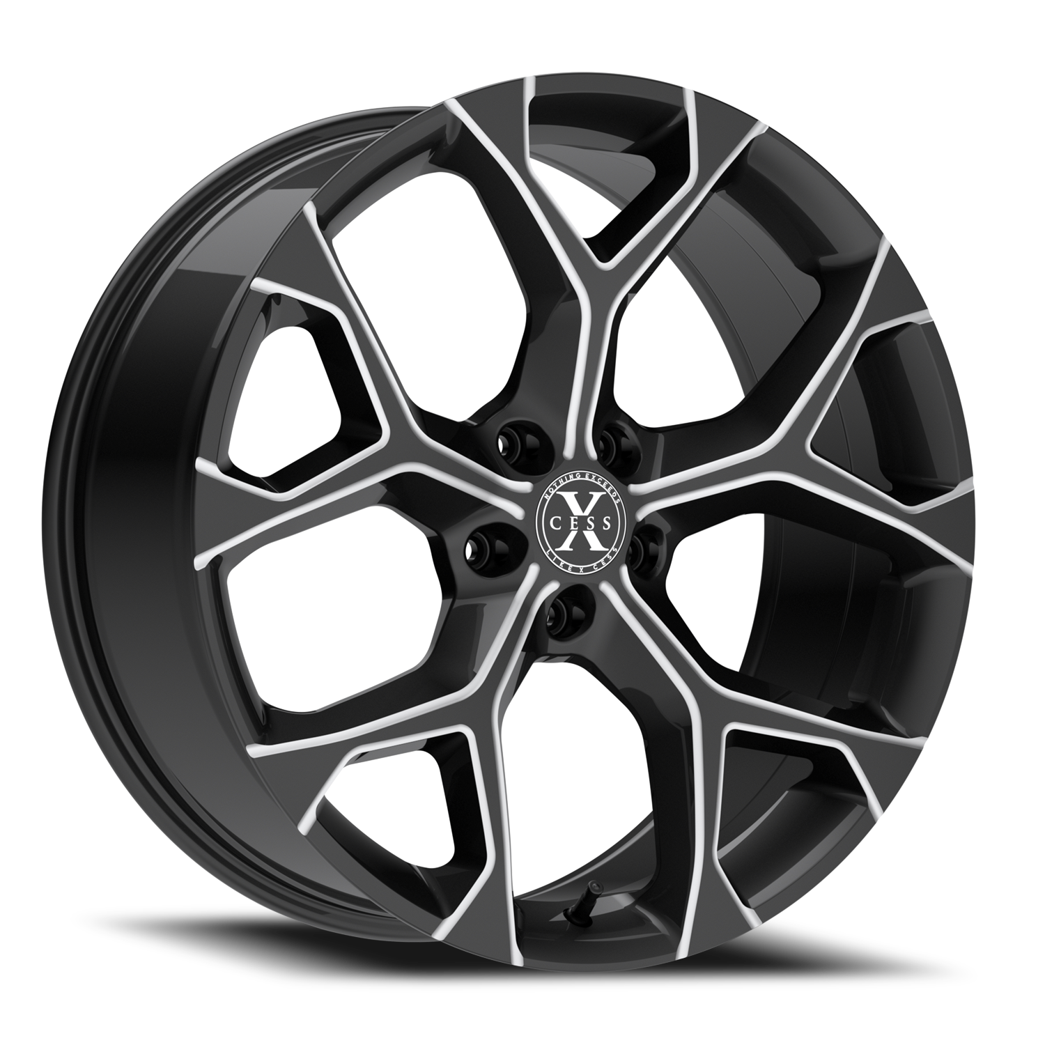 XCESS X05 5 FLAKE 20X8.5 35MM 5X100 GLOSS BLACK MILLED | X05050035GBML