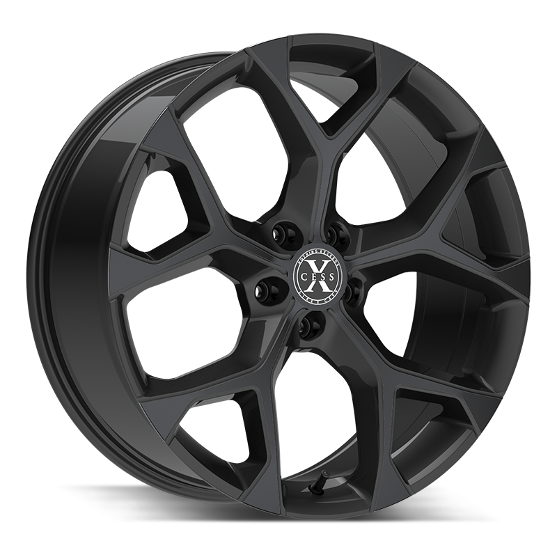 XCESS X05 5 FLAKE 18X8.5 35MM 5X114.3 ALL GLOSS BLACK | X0588551435GB