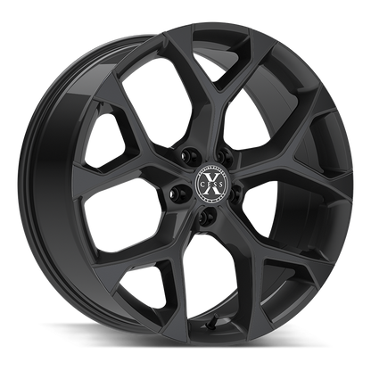 XCESS X05 5 FLAKE 18X8.5 35MM 5X114.3 ALL GLOSS BLACK | X0588551435GB