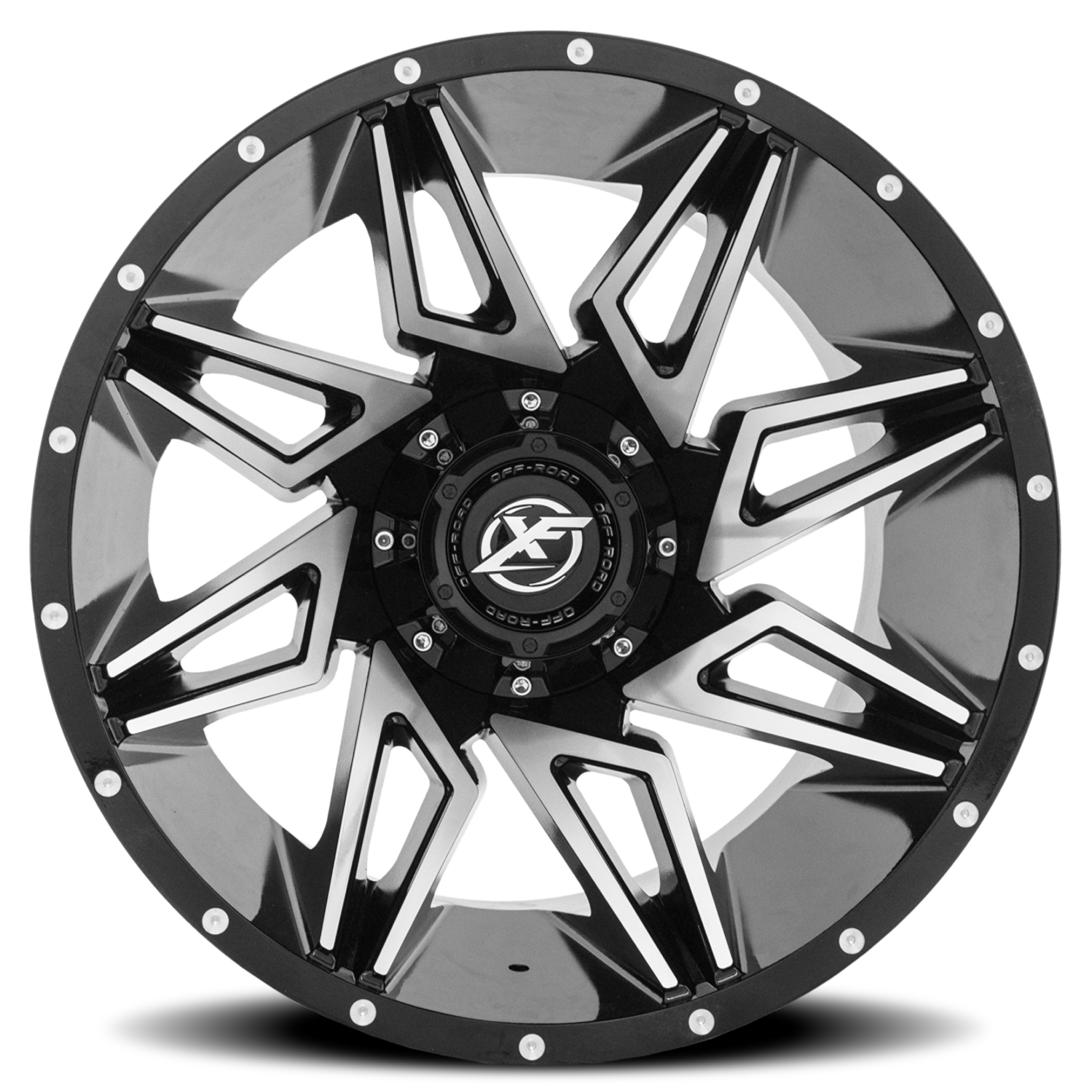 XF OFF-ROAD XF-218 20X10 -12 8X165.1/8X170 GLOSS BLACK & MACHINED
