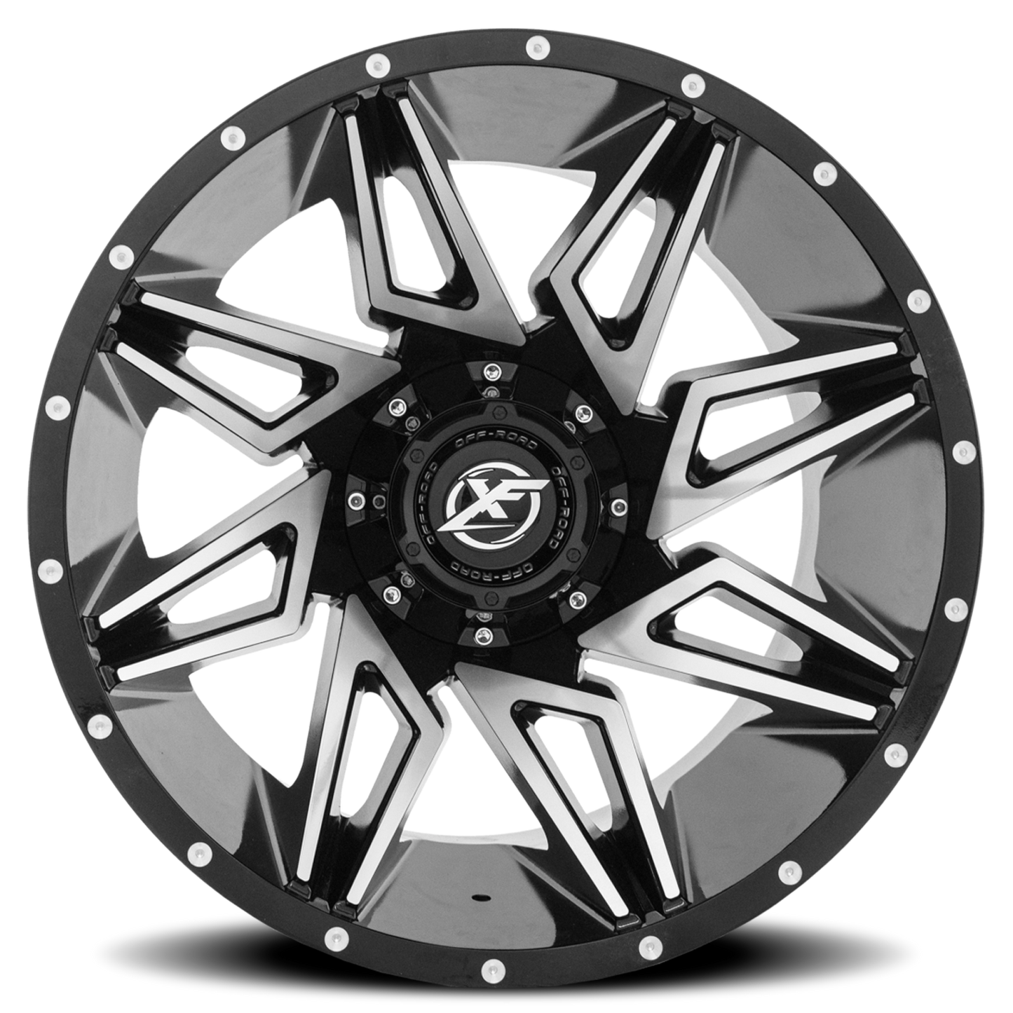 XF OFF-ROAD XF-218 20X9 12 5X127/5X139.7 GLOSS BLACK & MACHINED