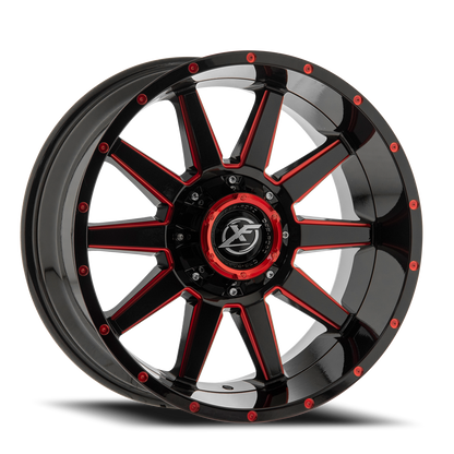 XF OFF-ROAD XF-219 20X10 -24 5X139.7/5X150 GLOSS BLACK & RED MILLED