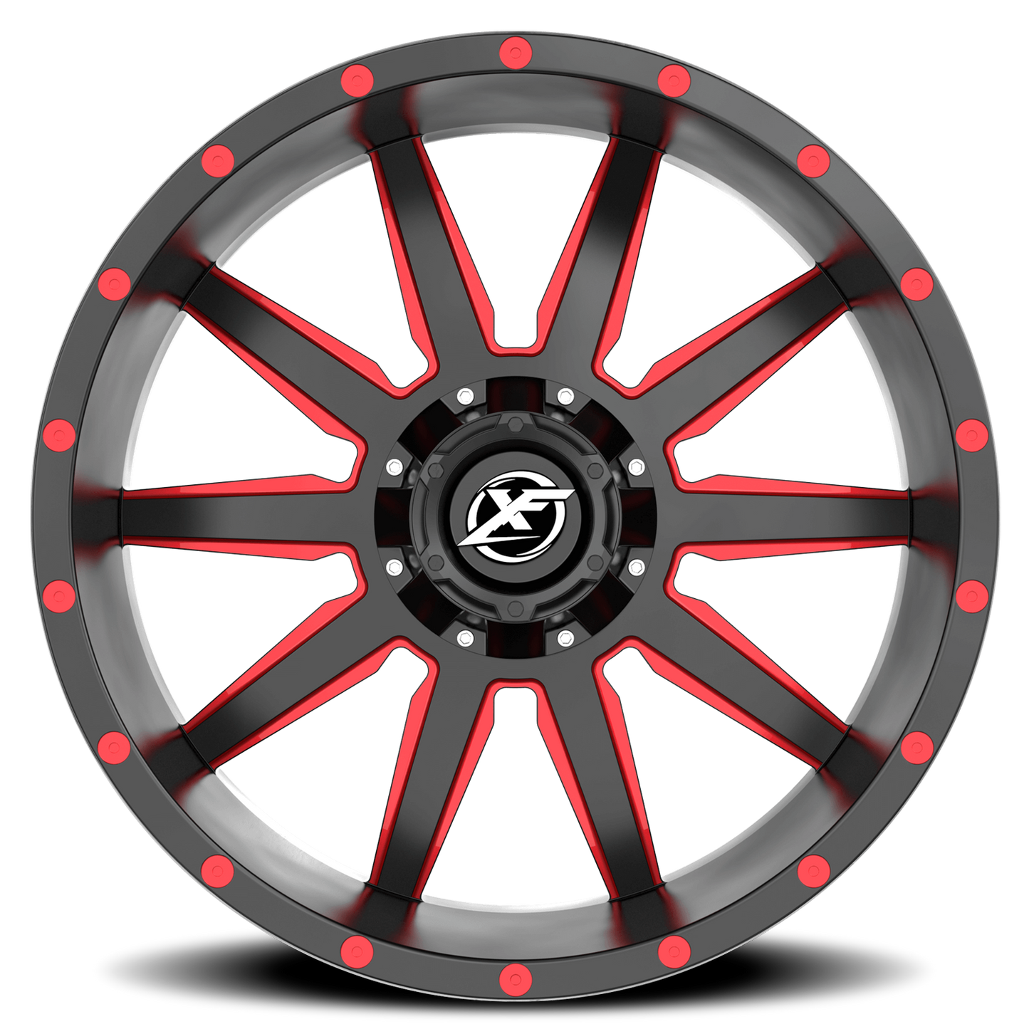 XF OFF-ROAD XF-219 20X10 -24 5X139.7/5X150 GLOSS BLACK & RED MILLED