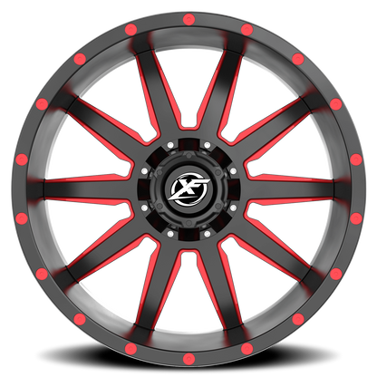 XF OFF-ROAD XF-219 20X10 -24 5X139.7/5X150 GLOSS BLACK & RED MILLED