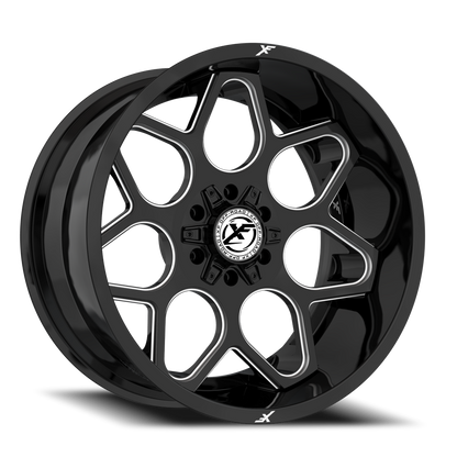 XF OFF-ROAD XF-233 20X12 -24 8X165.1/8X170 GLOSS BLACK & MILLED