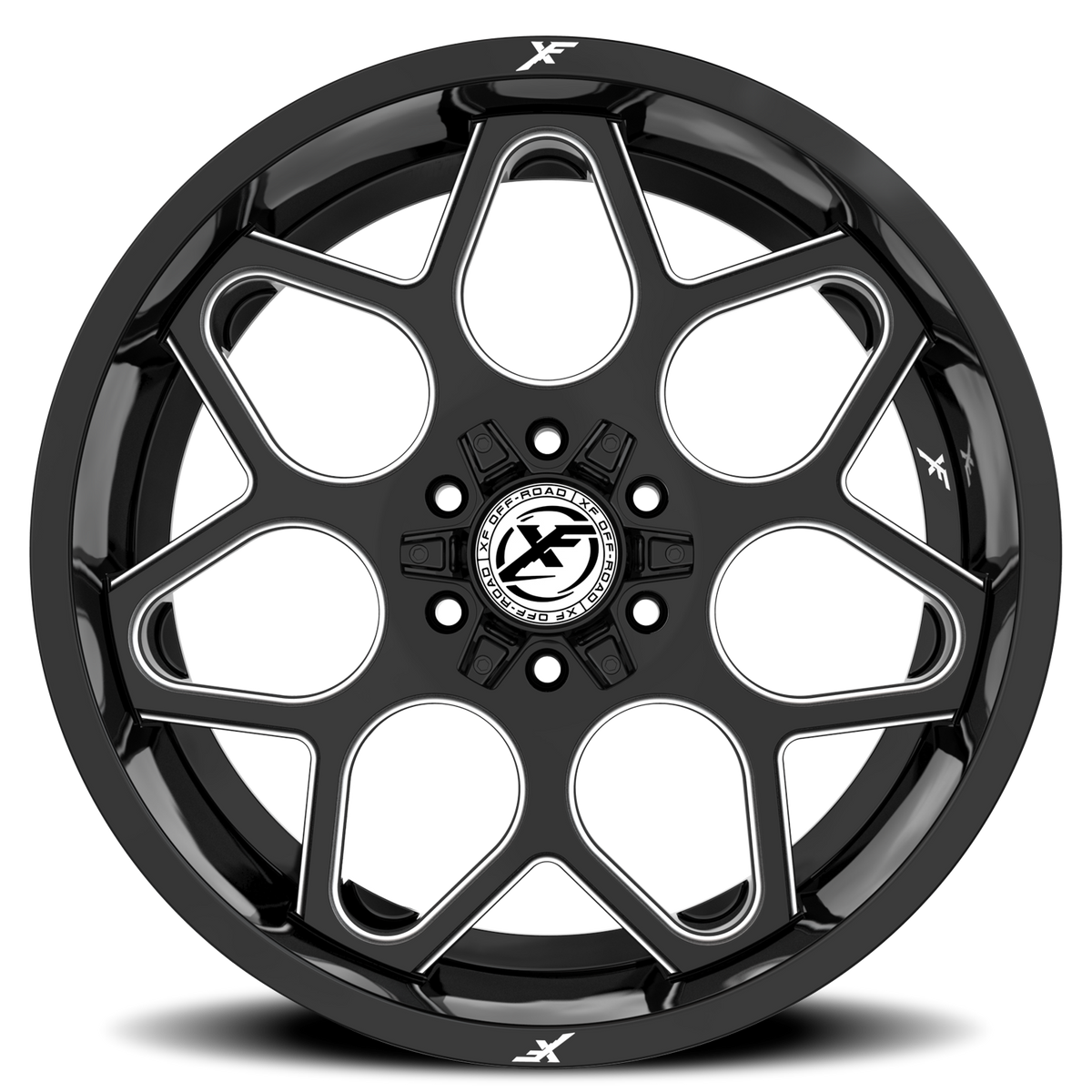 XF OFF-ROAD XF-233 20X12 -24 8X165.1/8X170 GLOSS BLACK & MILLED