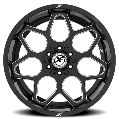 XF OFF-ROAD XF-233 20X12 -24 8X165.1/8X170 GLOSS BLACK & MILLED