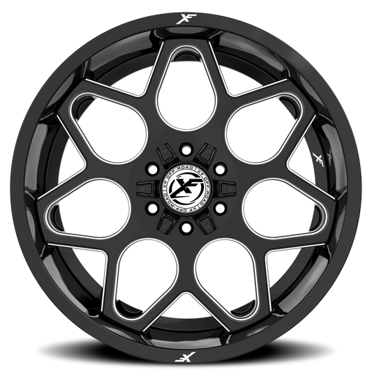 XF OFF-ROAD XF-233 20X12 -24 8X165.1/8X170 GLOSS BLACK & MILLED