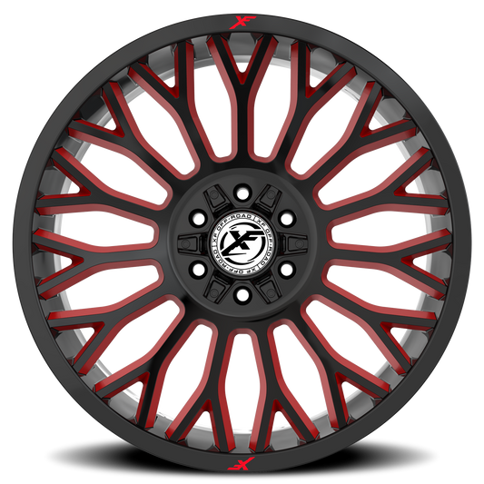 XF OFF-ROAD XF-237 20X12 -44 8X165.1/8X170 GLOSS BLACK & RED MILLED
