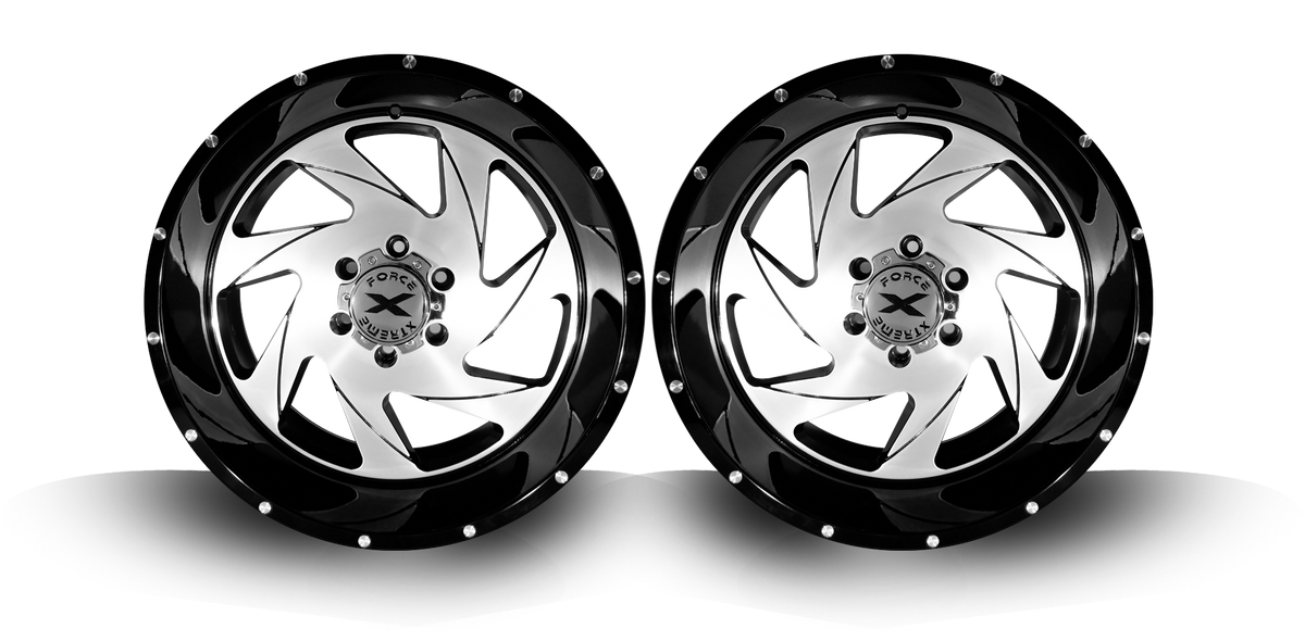 Xtreme Force XF-7 22x12 -44 8x170 Black and Brushed Face (left)