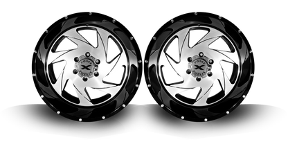Xtreme Force XF-7 22x12 -44 8x170 Black and Brushed Face (left)