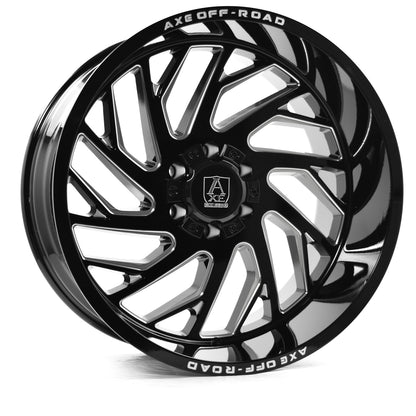 AXE Zeus 22x12 -44 8x165.1 (8x6.5) Gloss Black Milled
