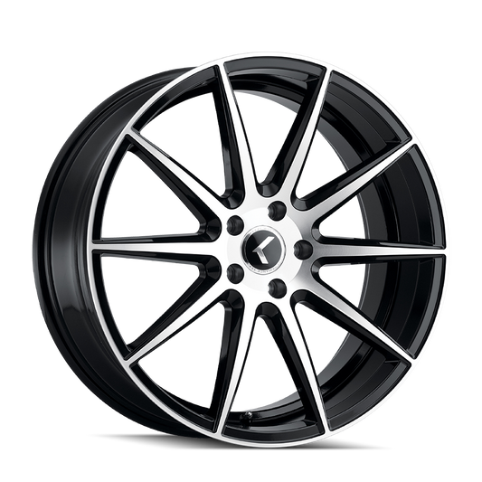Kraze KR194 Cosmos - 17x8 38mm 5x114.3 (5x4.5) Gloss Black Machined Wheel | KR194-7865BM38
