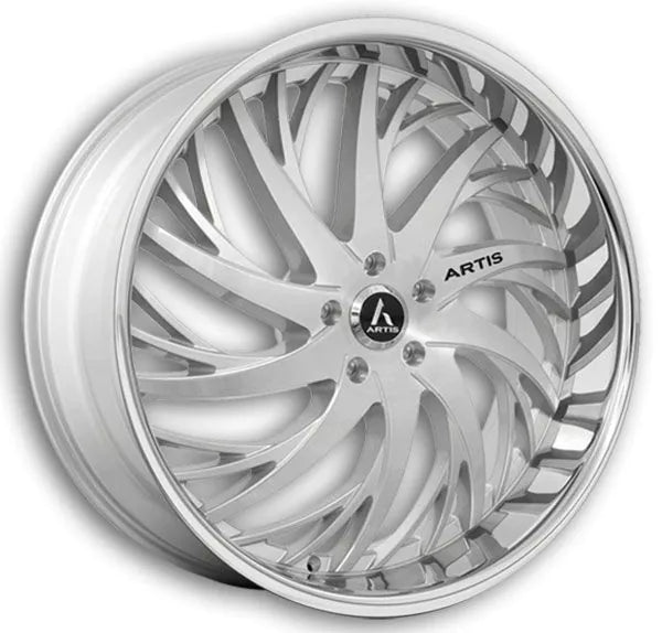 ARTIS Decatur 24x10 Silver Brushed Center SS lip 5x139.7 +20mm 74.1mm