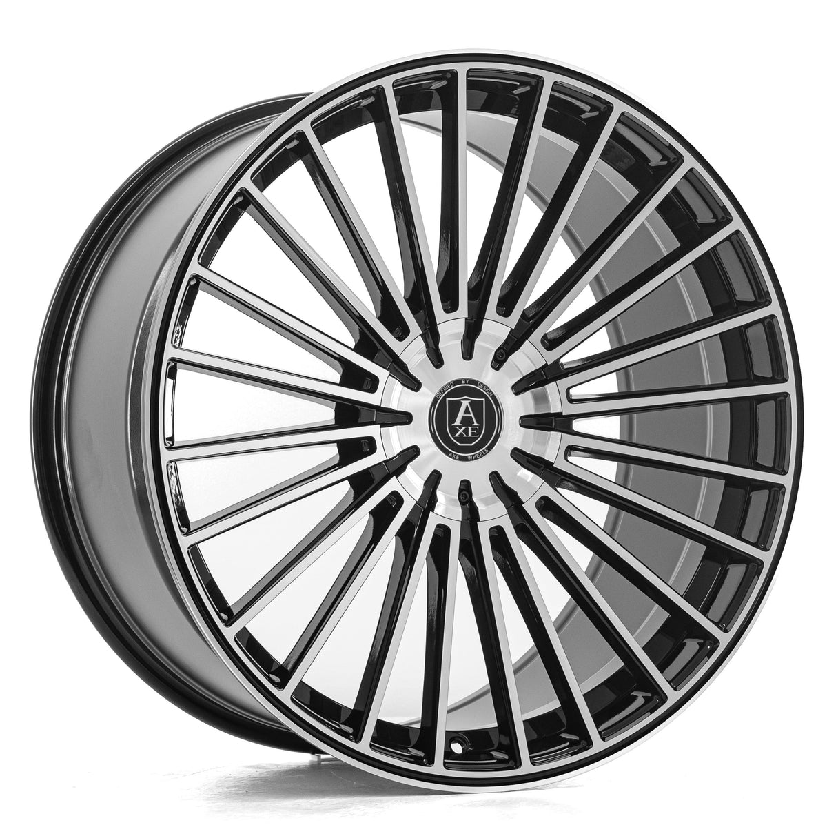 AXE EX50 22x10.5 25 5x108 BLACK AND POLISHED FACE