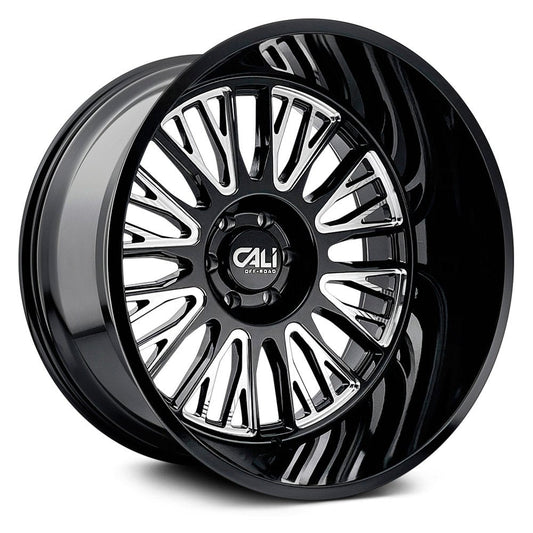 Cali Off-Road Vertex - 20x10 -25mm 6x139.7 (6x5.5) Gloss Black Milled Wheel | 9116-2183BM