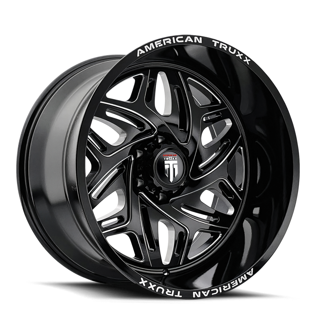 American Truxx AT1914 Euphoria - 20x10 -19mm 5x127 (5x5) Gloss Black Milled Wheel | AT1914-2173BM