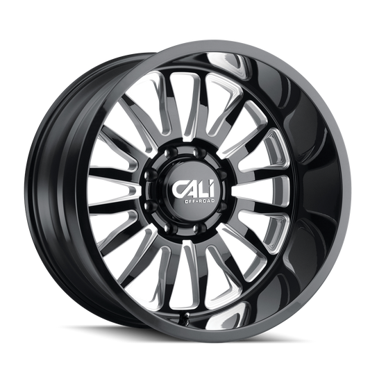 Cali Off-Road 9110 Summit - 20x10 -25mm 6x139.7 (6x5.5) Gloss Black w/ Simulated Beadlock Ring Wheel | 9110-2183GBN